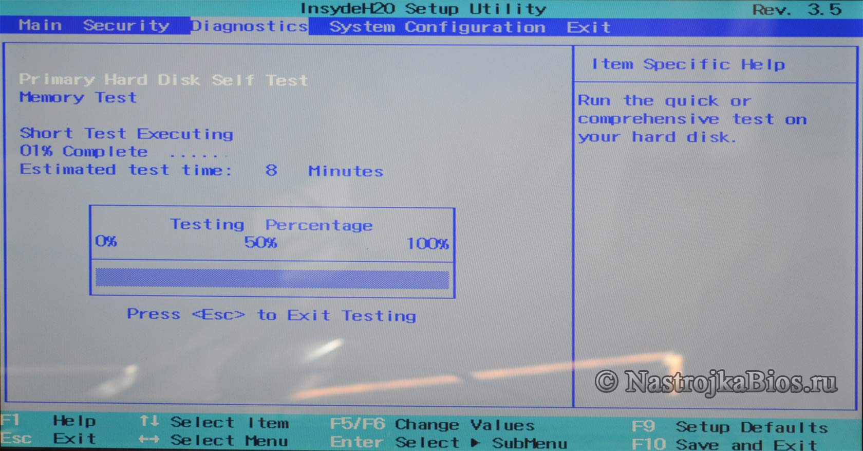 Опция BIOS  Memory Test 